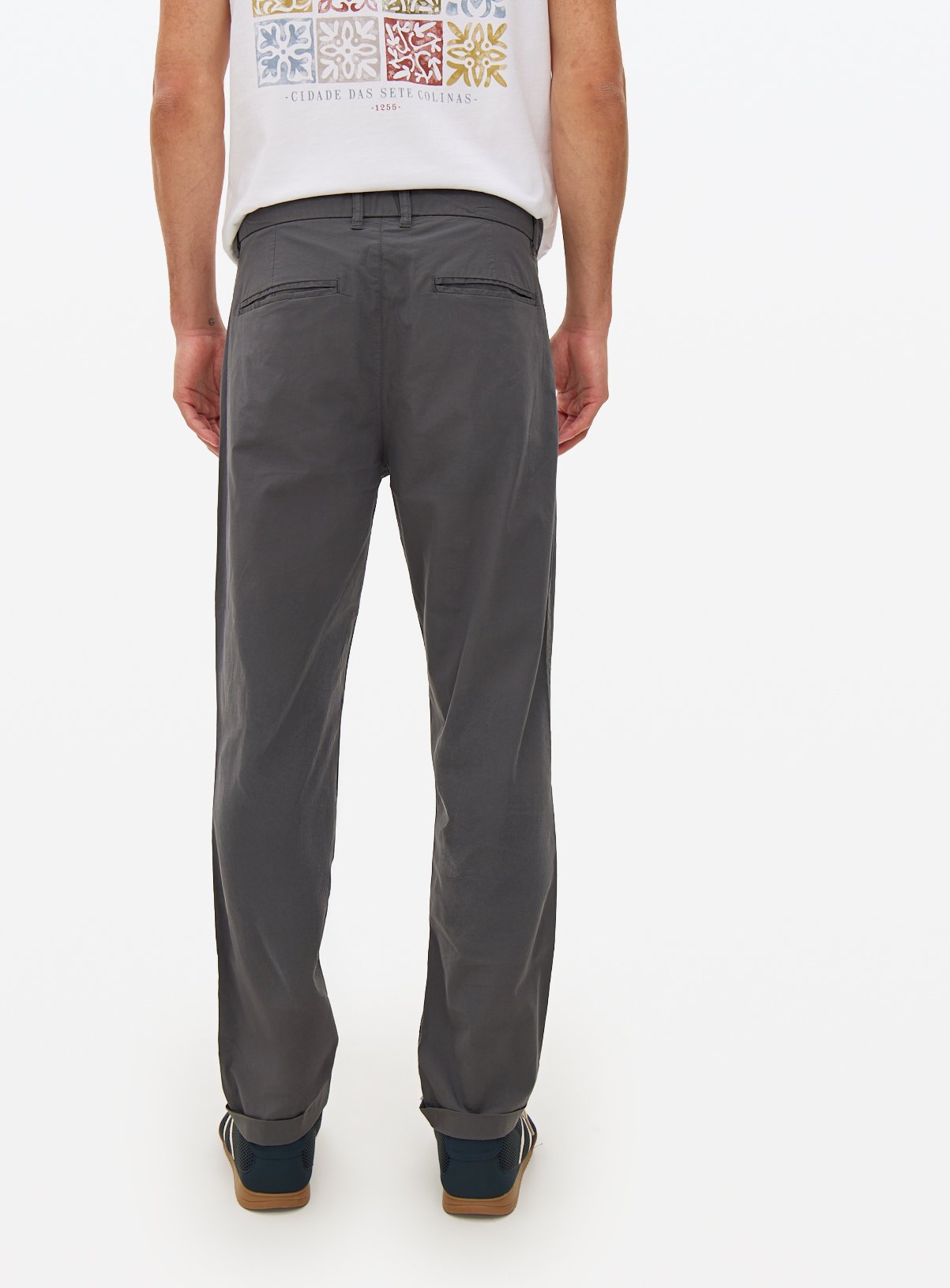 Grey Pleated Detail Chino Trousers  42R - Image 5 thumbnail