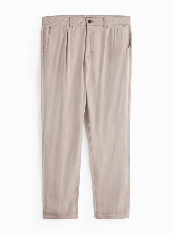 Stone Pleated Detail Chino Trousers  38S