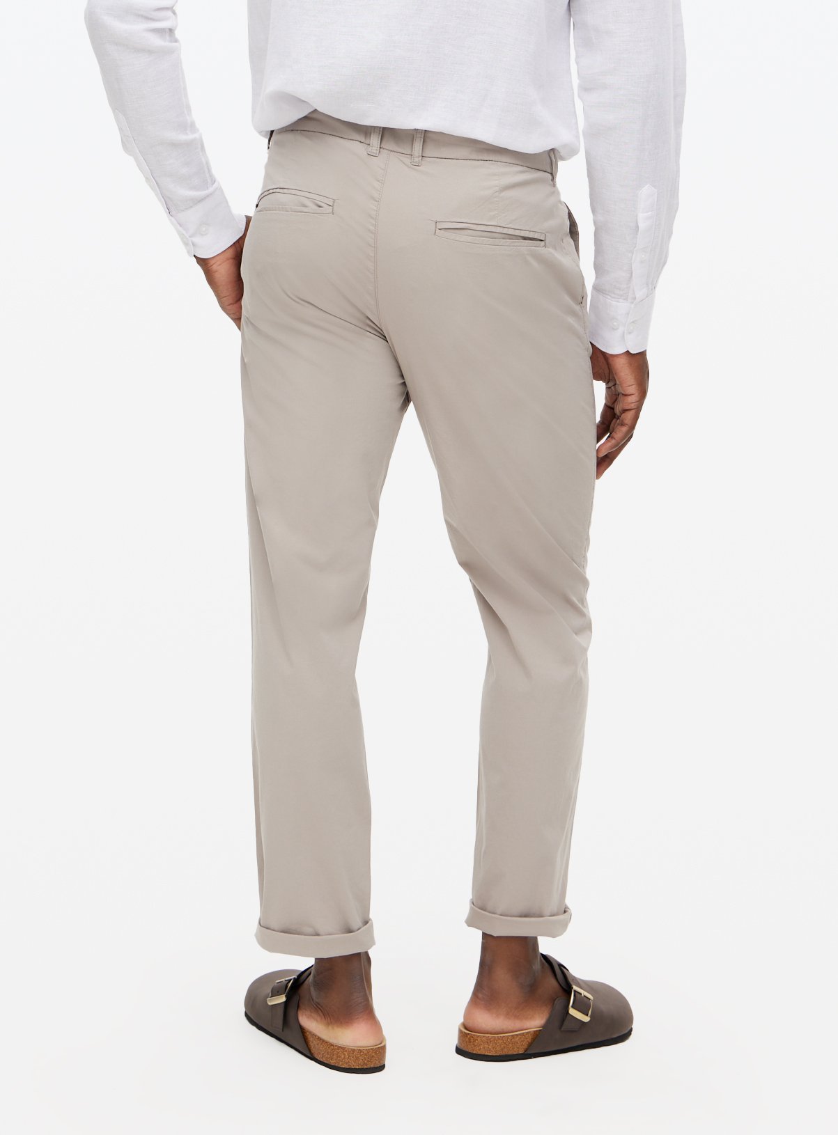 Stone Pleated Detail Chino Trousers  38R - Image 5 thumbnail
