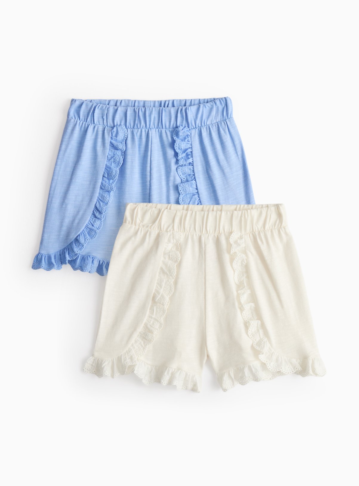 Broderie Jersey Shorts 2 Pack 6-7 years