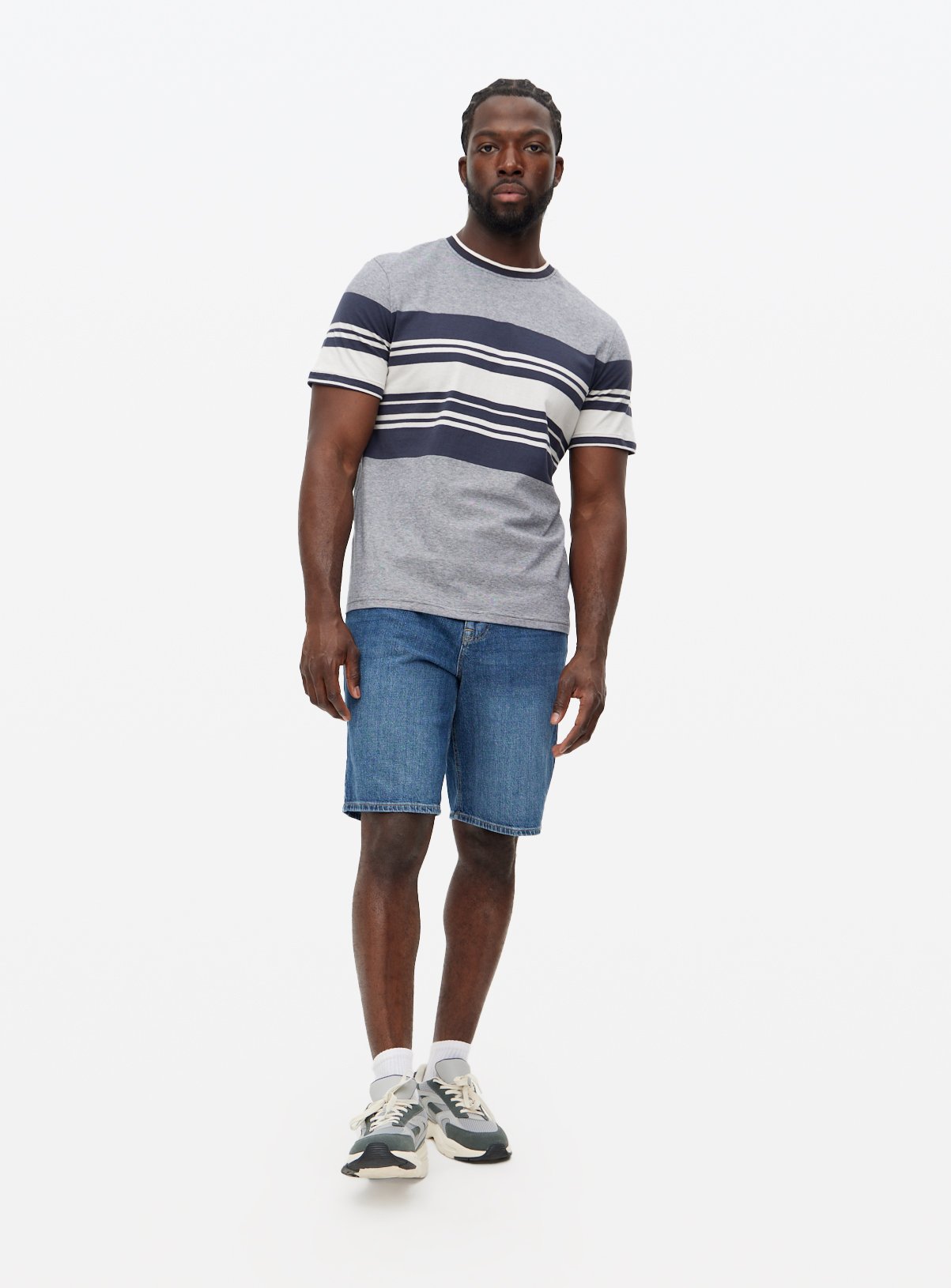 Navy Border Stripe T-Shirt XL - Image 2 thumbnail