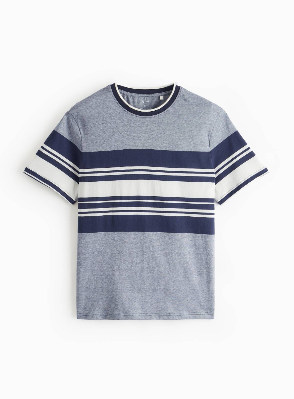 Navy Border Stripe T-Shirt XL - Image 3