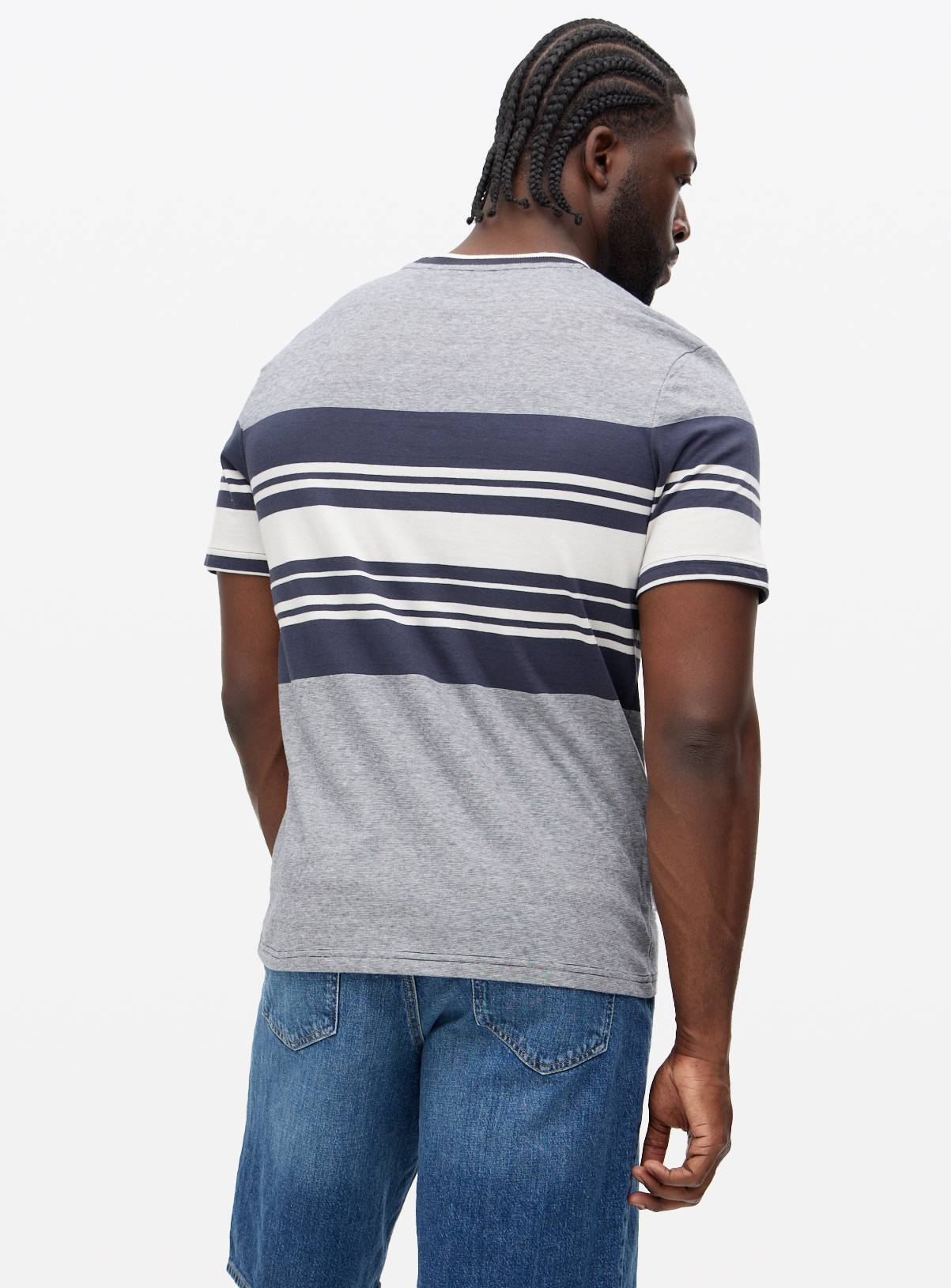 Navy Border Stripe T-Shirt XL - Image 5