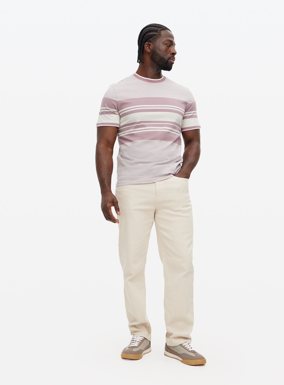 Purple Border Stripe T-Shirt XL - Image 2 thumbnail
