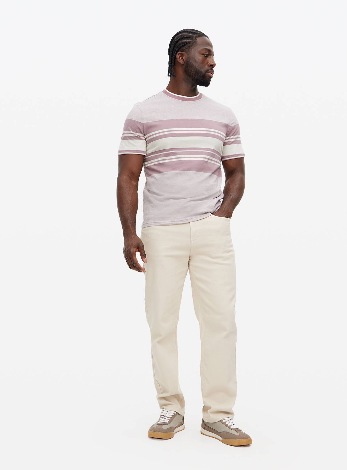 Purple Border Stripe T-Shirt XL - Image 2