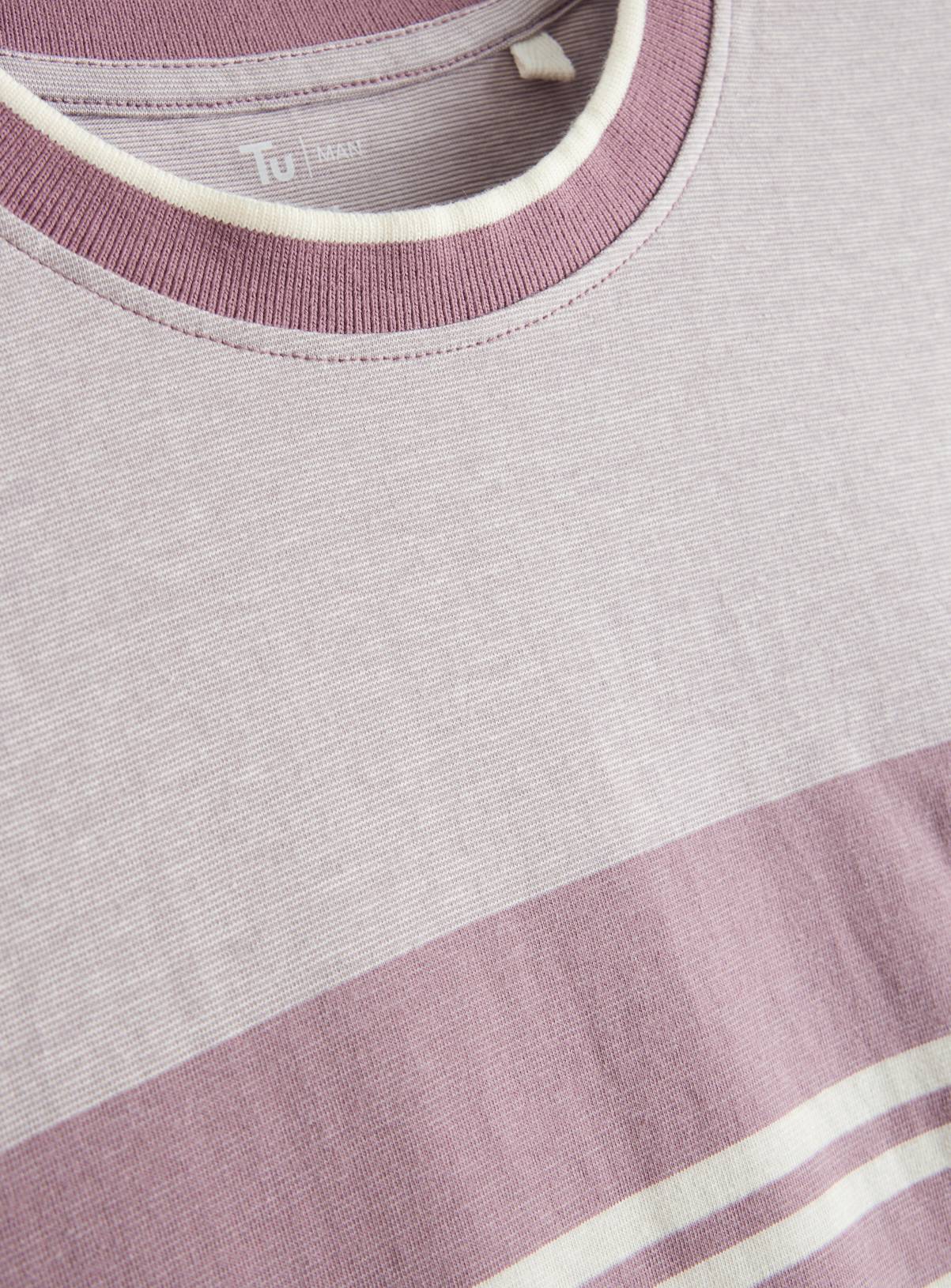 Purple Border Stripe T-Shirt XL - Image 4