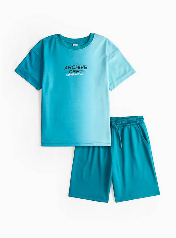 Blue Spray Paint Printed T-Shirt & Shorts 7 years
