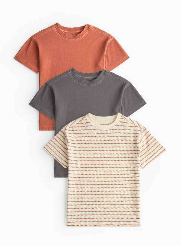 Plain & Striped T-Shirt 3 Pack 9 years
