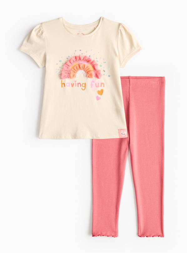 Sequin T-Shirt & Ribbed Leggings Set 1-2 years