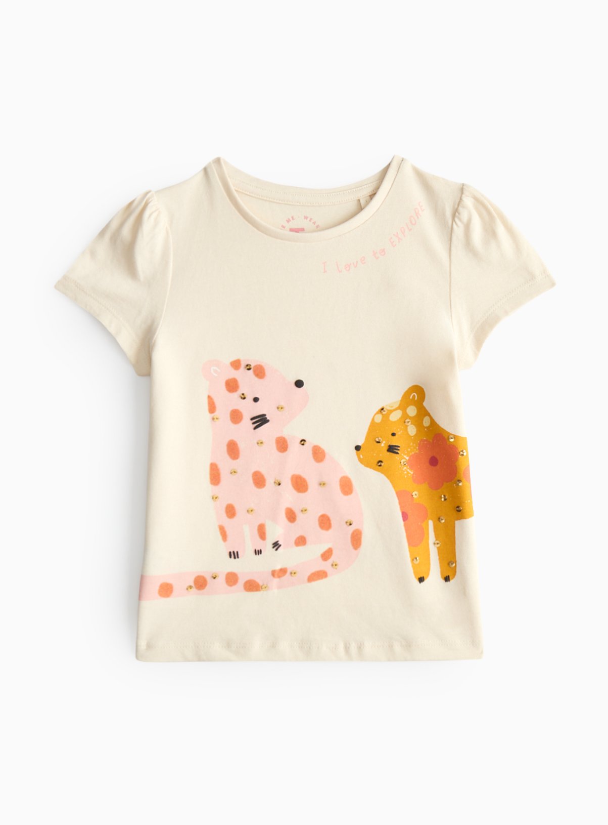 Cream Cream Wrap Around Animal Print T-Shirt (3-4 Years) - Tu by Sainsbury's