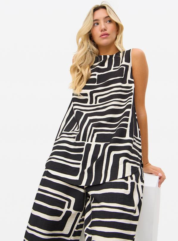 Mono Print Sleeveless Co-ord Shell Top 12