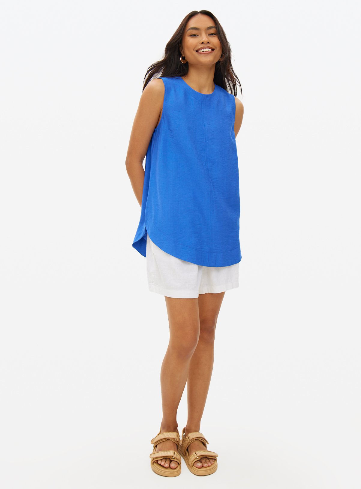 Blue Sleeveless Shell Top 18 - Image 3 thumbnail