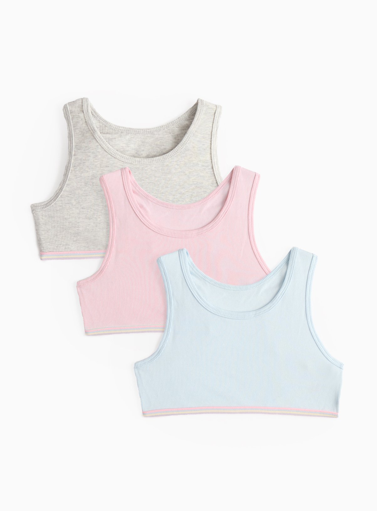 Ribbed Cropped Top 3 Pack (6-7 Years) - Tu by Sainsbury's