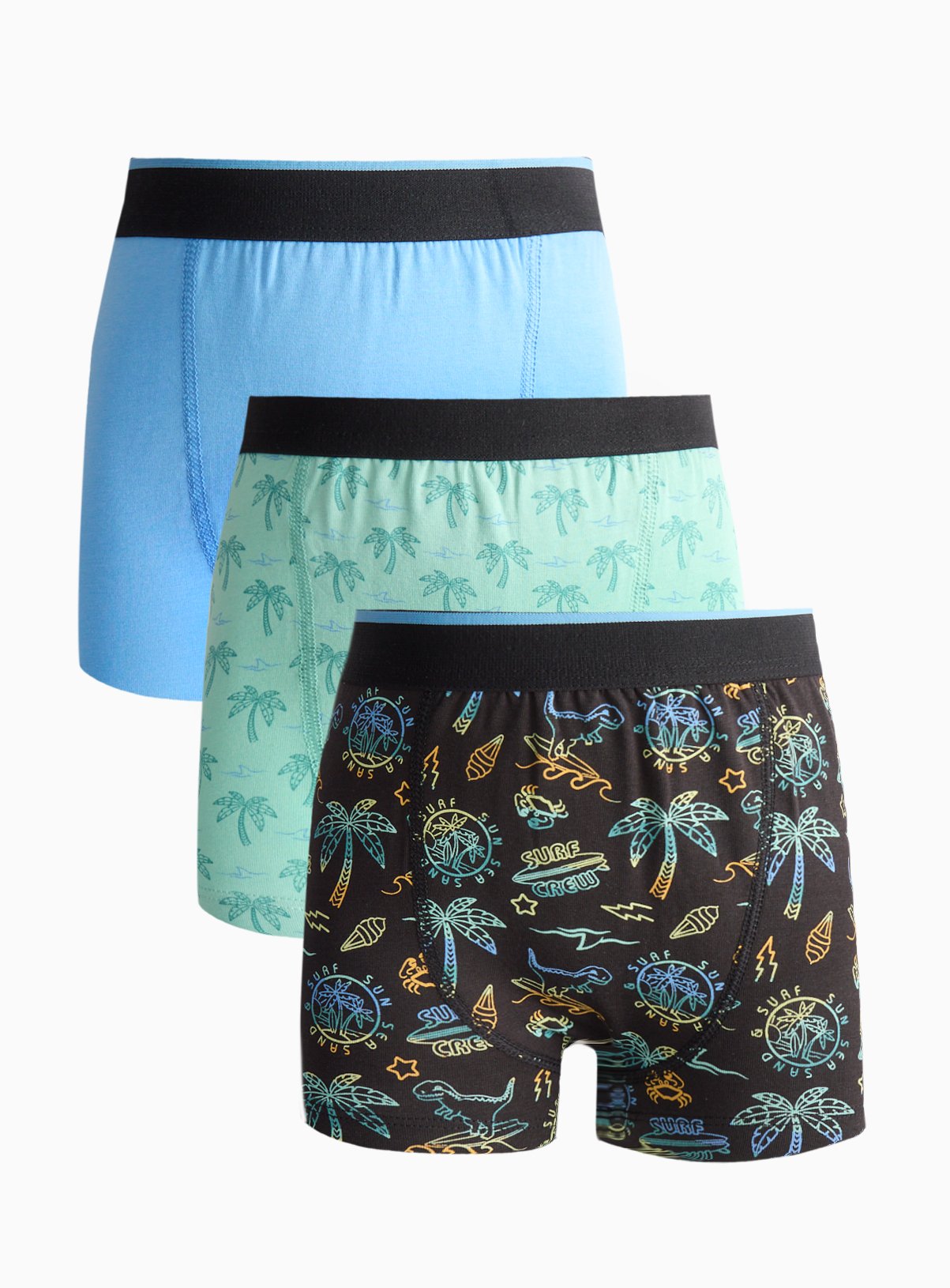 Surf Printed Trunks 3 Pack 9-10 years