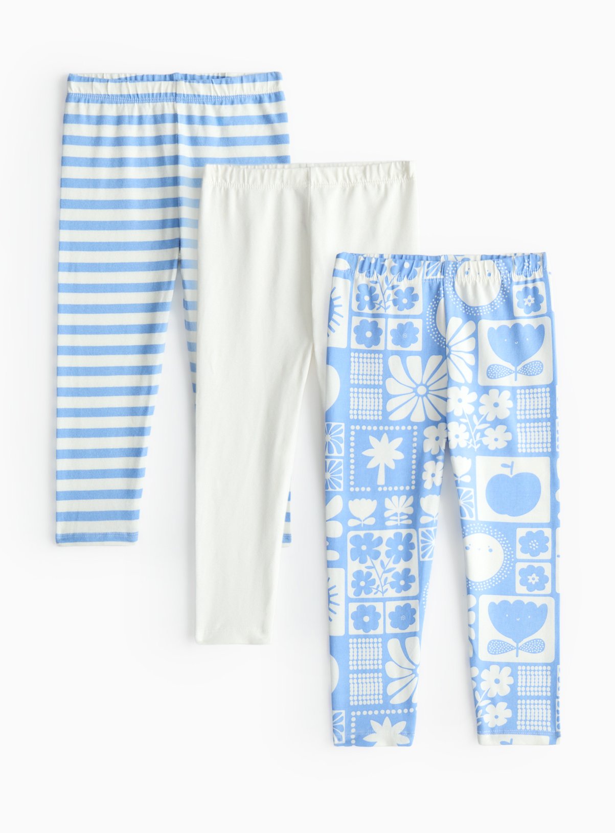 Blue Blue Printed Leggings 3 Pack (1-2 Years) - Tu by Sainsbury's