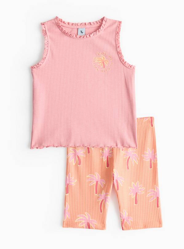Palm Printed Rib Vest & Shorts Set 1-2 years