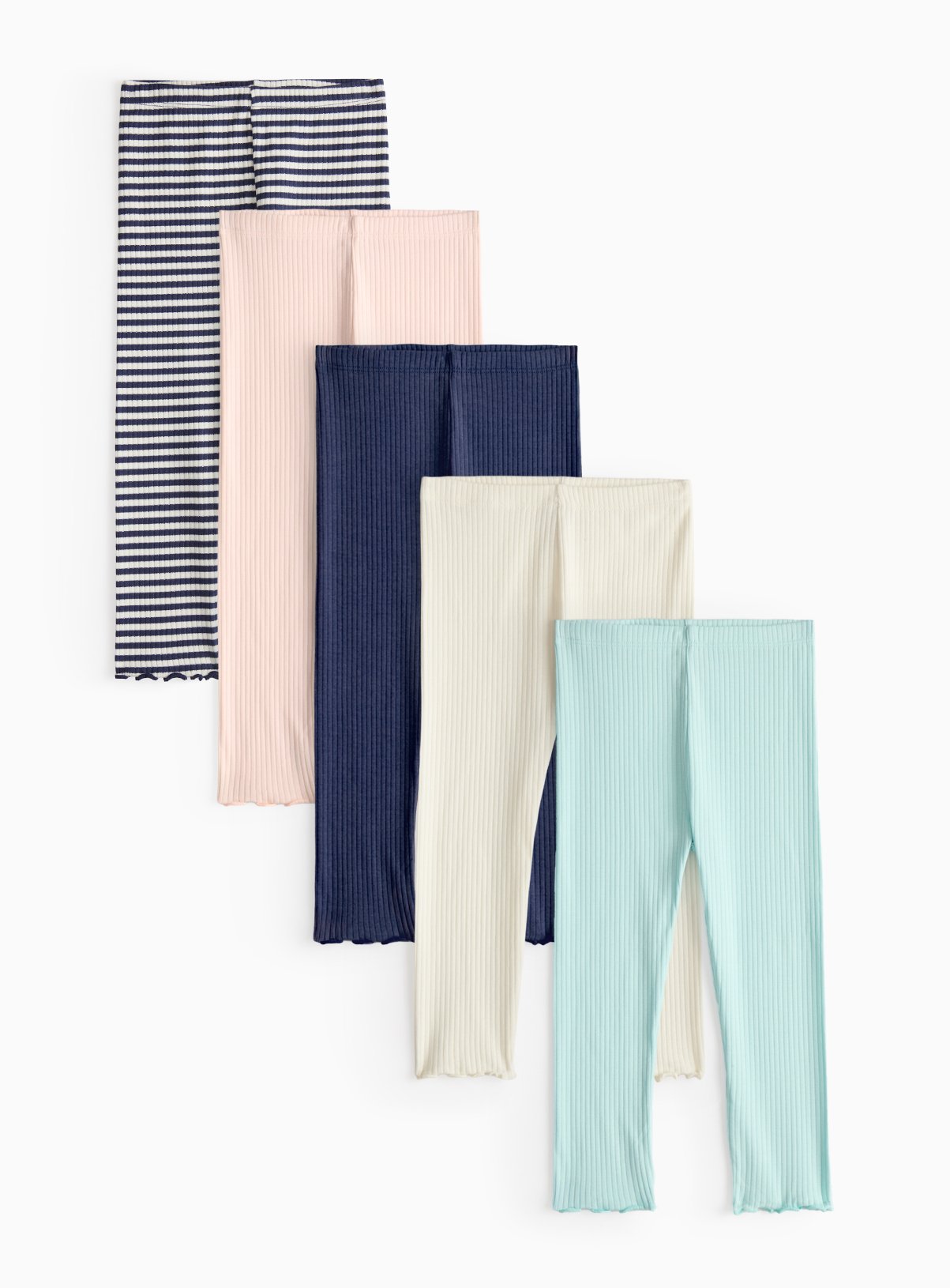 Ribbed Leggings 5 Pack 3-4 years