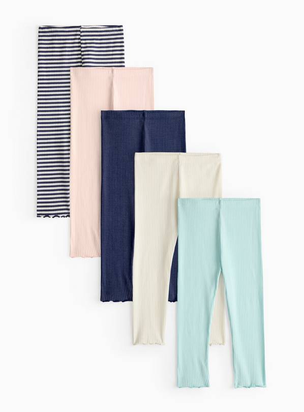 Ribbed Leggings 5 Pack 1-2 years