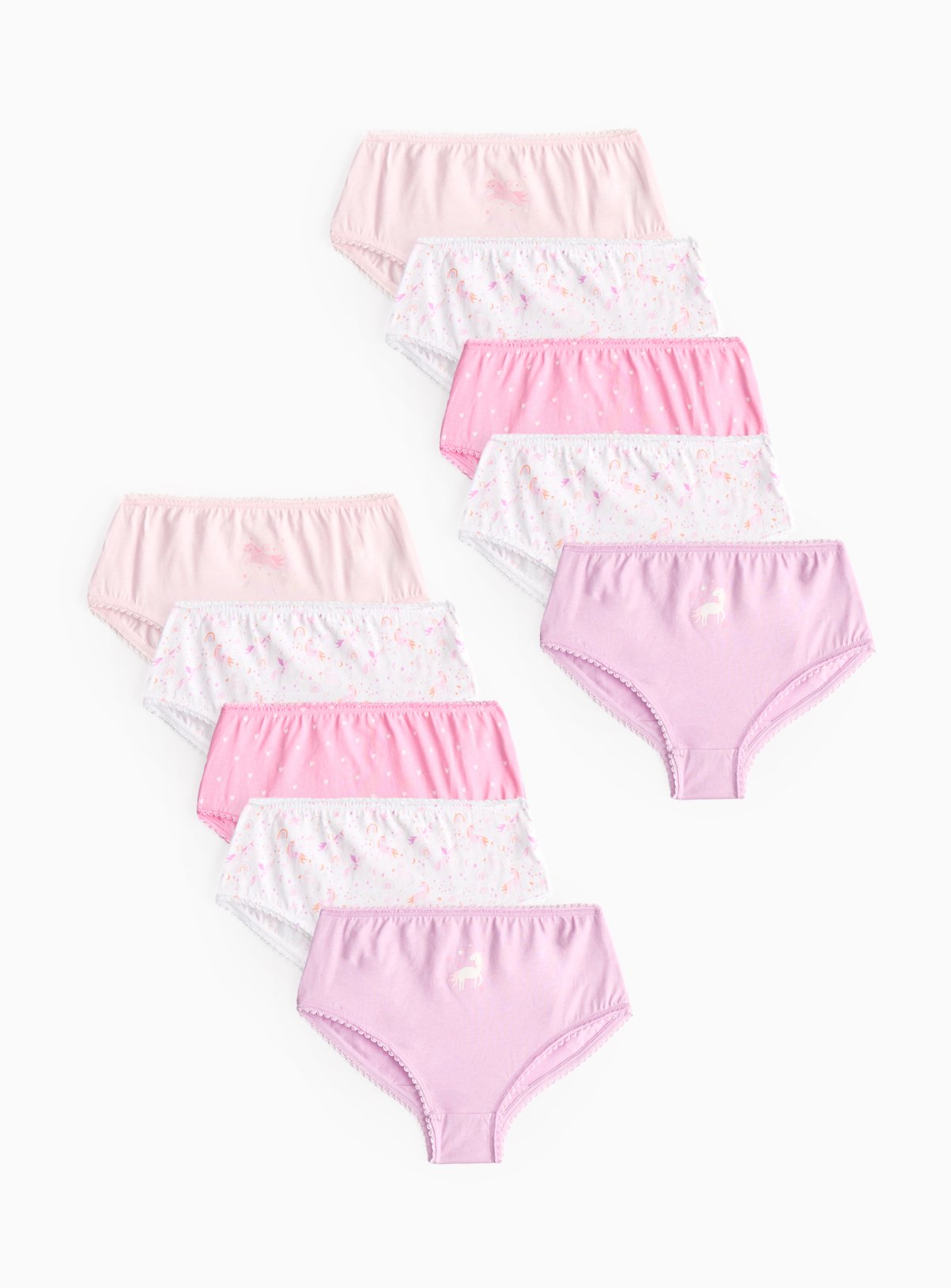 Pink Pink Unicorn Printed Briefs 10 Pack (2-3 Years) - Tu by Sainsbury's
