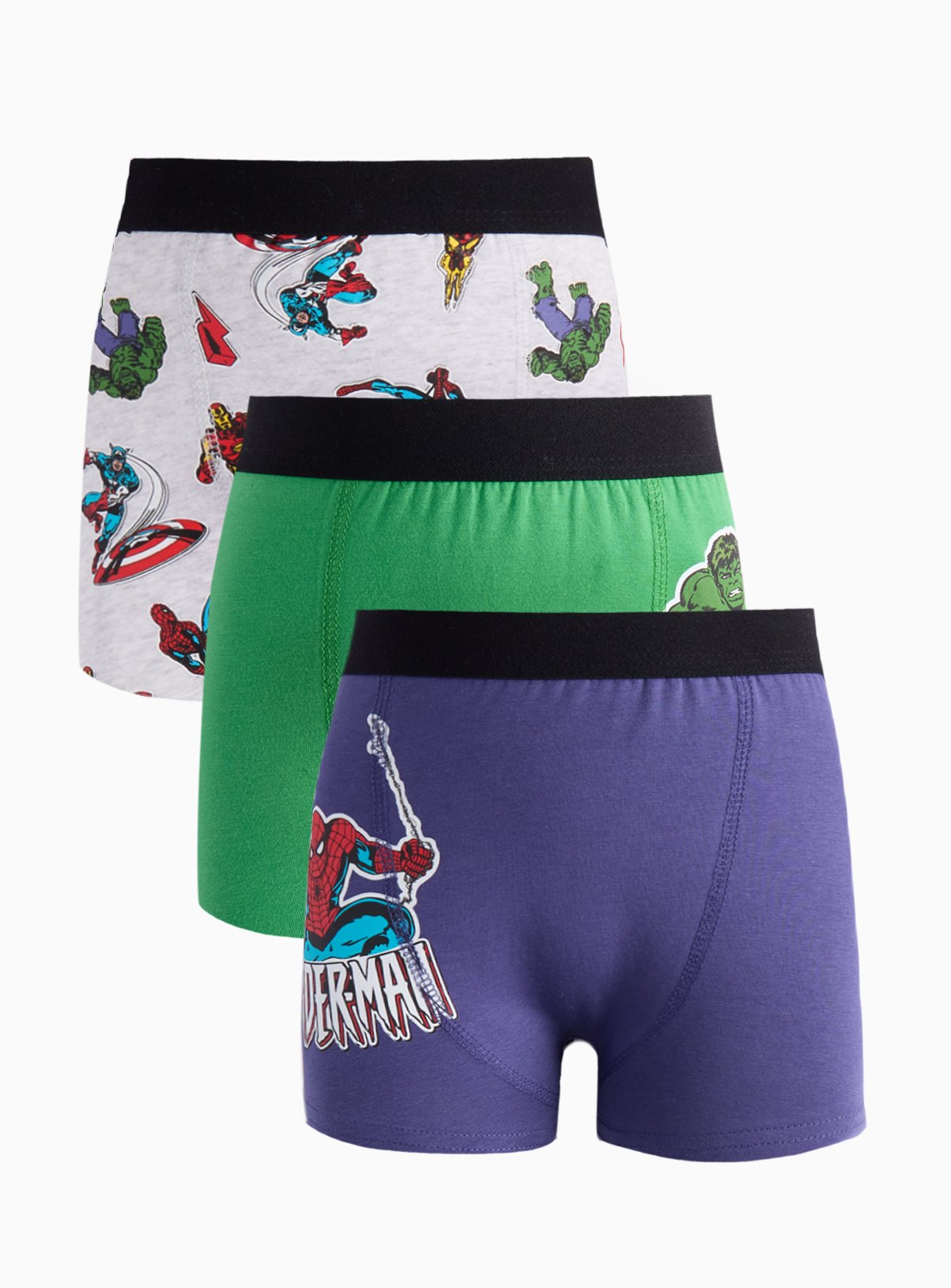 Disney Marvel Character Trunks 3 Pack (10-11 Years) - Disney Marvel by Sainsbury's