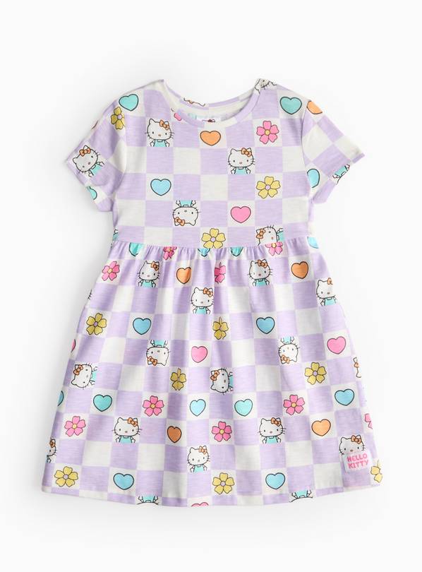 Hello Kitty Lilac Chequer Print Jersey Dress 1-2 years