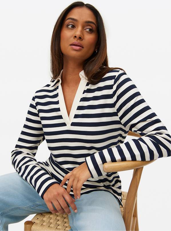 Navy Stripe Long Sleeve Rugby Top 12