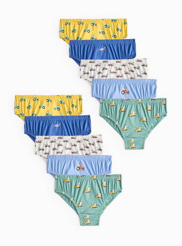 Tractor Printed Briefs 10 Pack 2-3 years