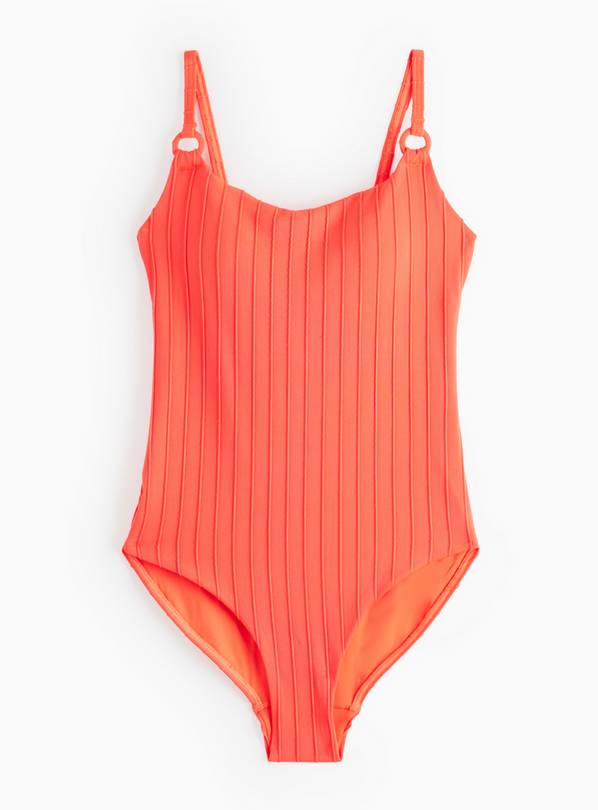 Coral Textured Scoop Neck Swimsuit  20