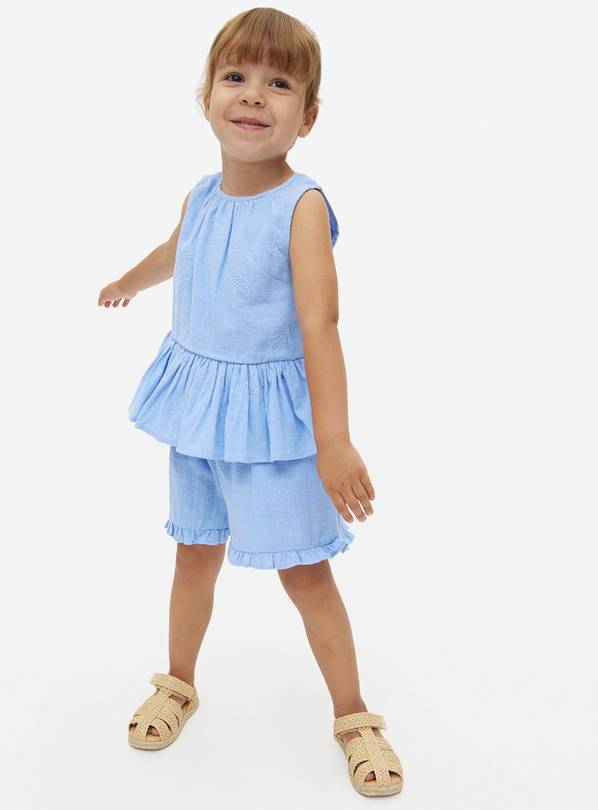 Blue Shell Embroidered Co-ord Set 6-7 years