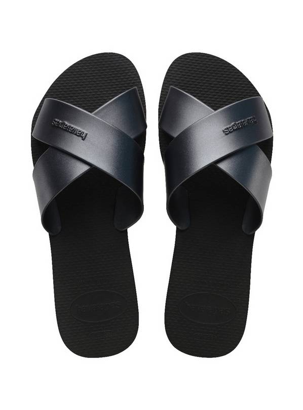 HAVAIANAS Aqua Metallic Slides Black 37/38