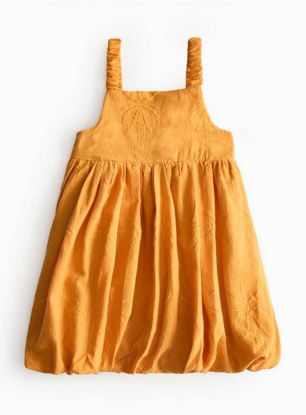 Yellow Woven Puffball Hem Dress 3-4 years