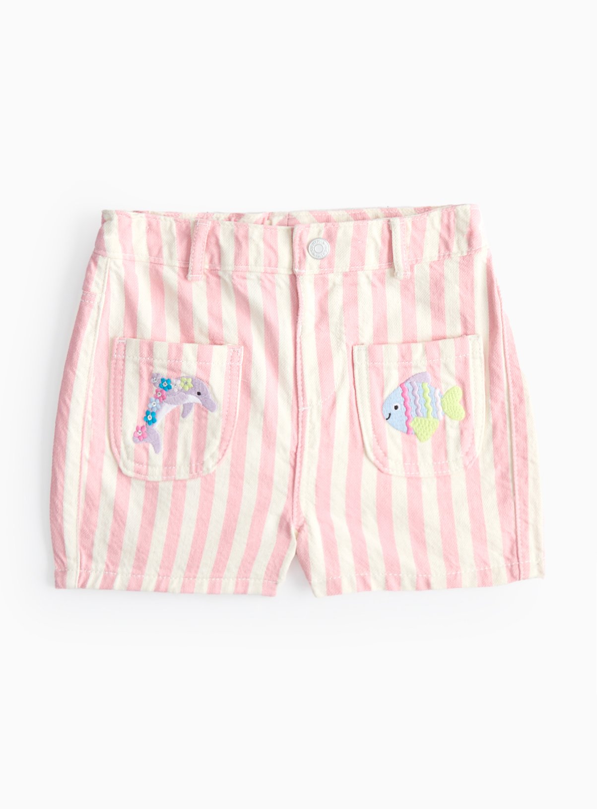 Pink Pink Denim Stripe Applique Shorts (4-5 Years) - Tu by Sainsbury's
