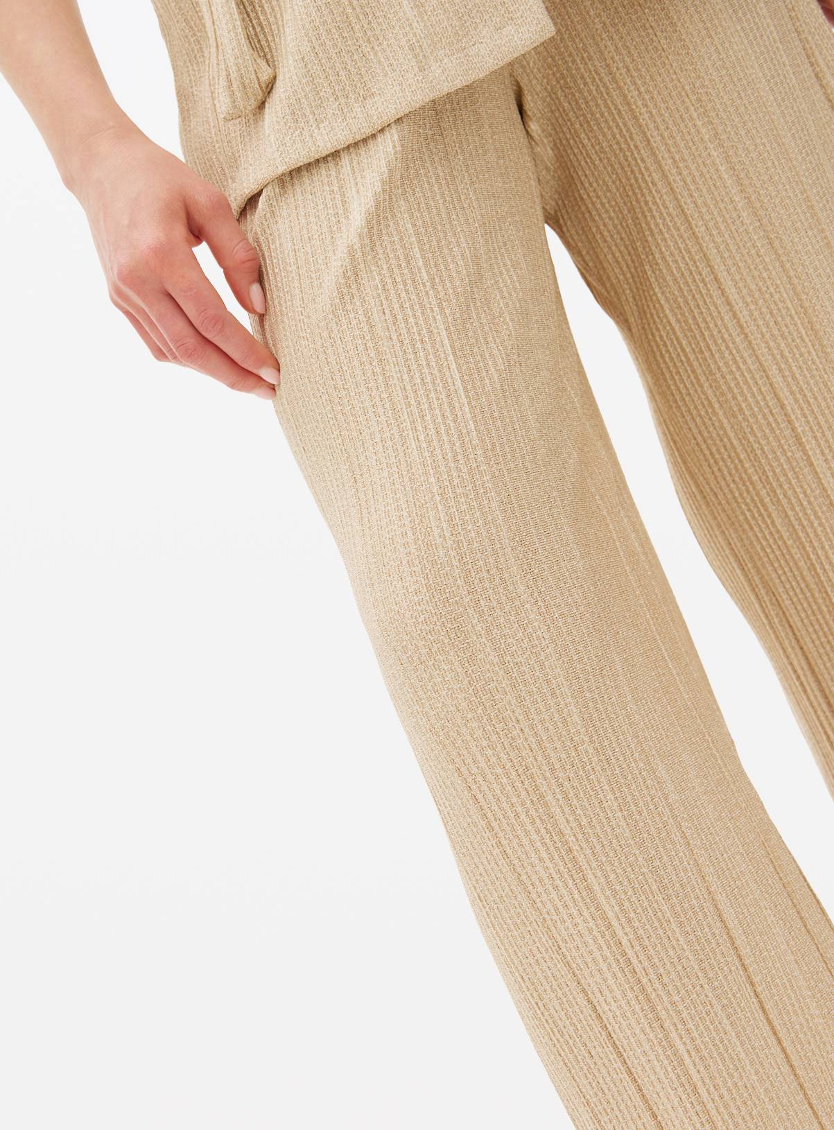 Beige Textured Wide Leg Co-ord Trousers 22 - Image 3