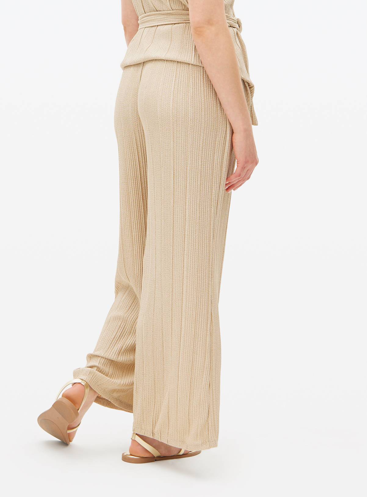 Beige Textured Wide Leg Co-ord Trousers 22 - Image 4