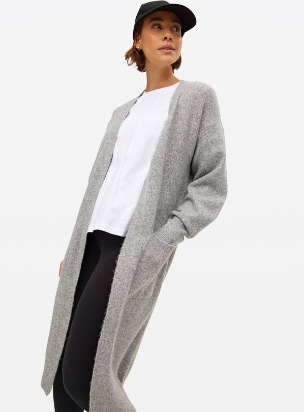 Grey Lightweight Longline Cardigan  L
