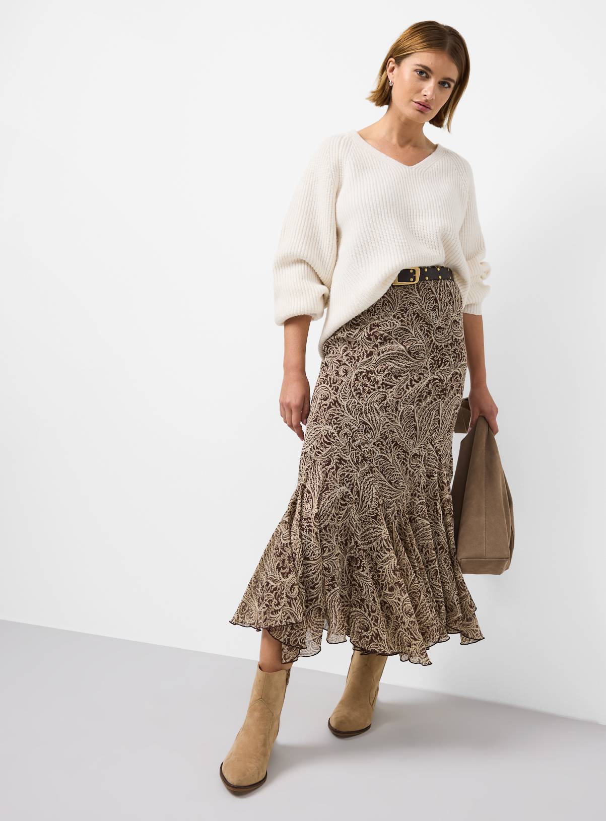 Cream V Neck Knitted Jumper 24 - Image 2