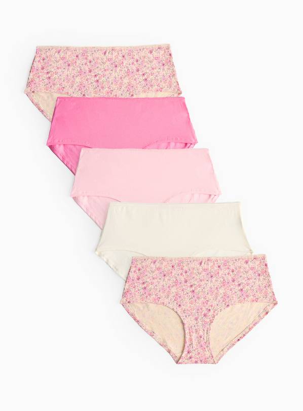 Pink Floral Shorts Knickers 5 Pack 10