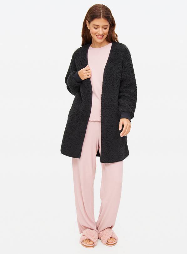 Black Borg Fleece Coatigan  M