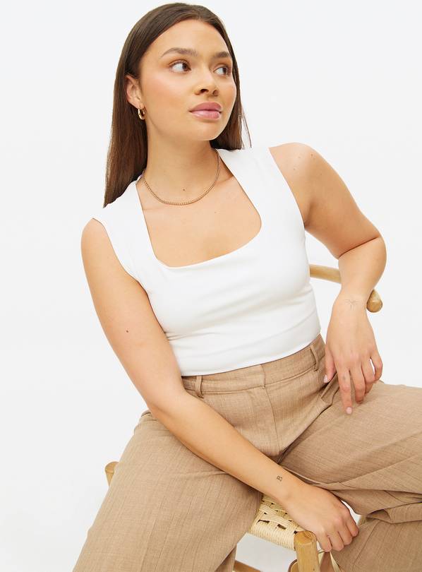 White Square Neck vest Top 18