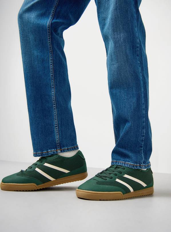 Khaki Mesh Retro Style Trainers 7