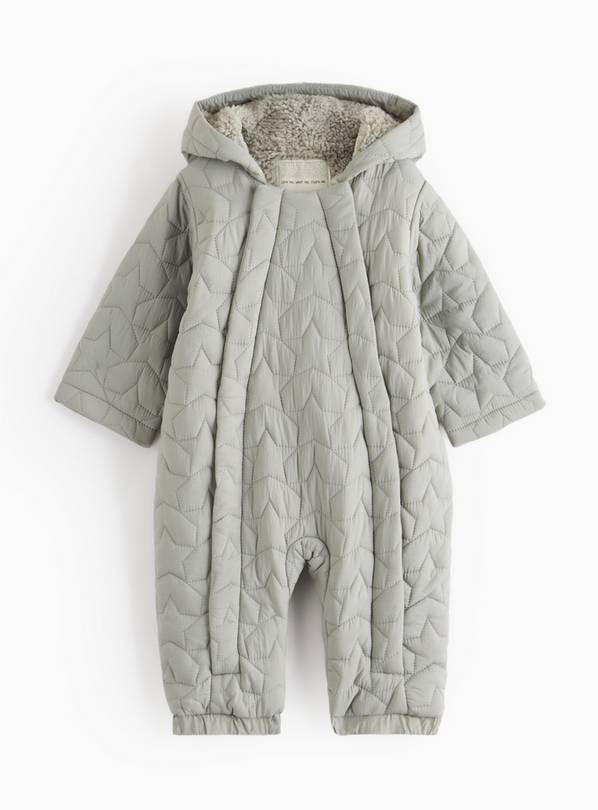 Grey Star Quilted Fleece Lined Snowsuit  6-9 months