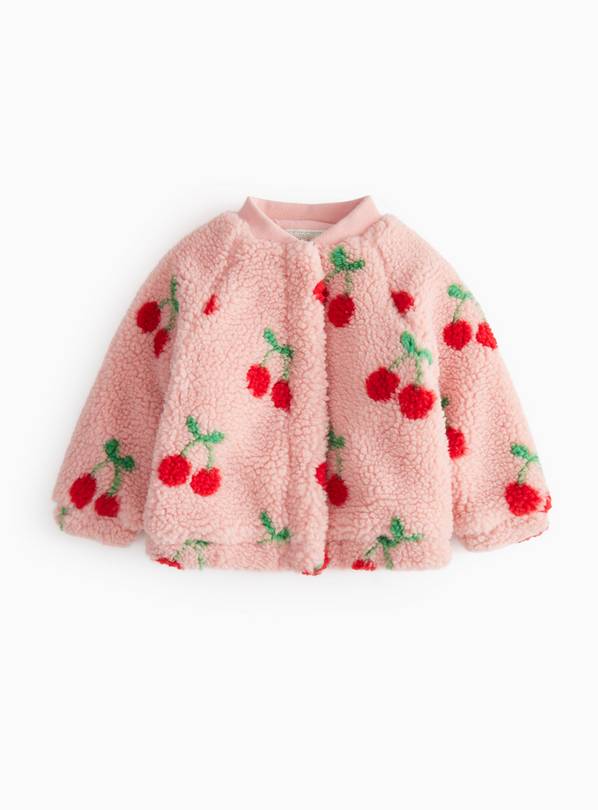 Cherry Print Borg Fleece Jacket Up to 3 mths