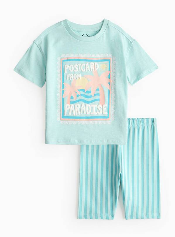 Blue Graphic T-Shirt & Cycling Shorts Co-ord Set 1-2 years