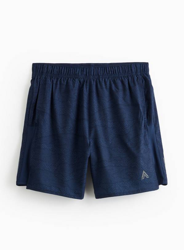 Active Navy Print Double Layer Shorts S