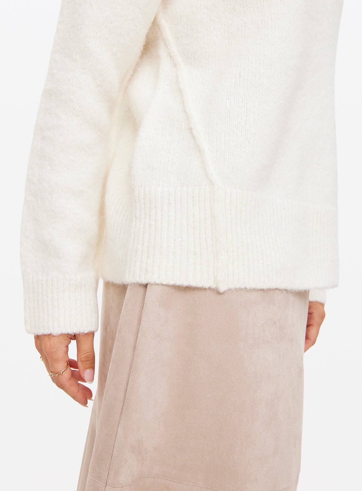 Cream Relaxed Crew Neck Jumper 16 - Image 3 thumbnail