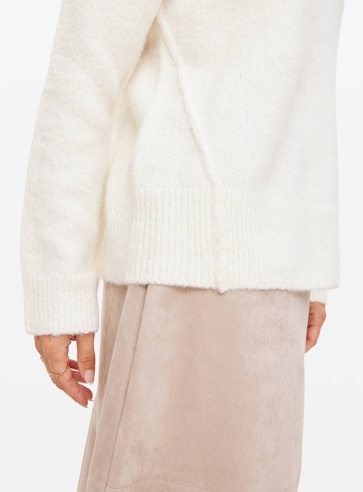 Cream Relaxed Crew Neck Jumper 16 - Image 3