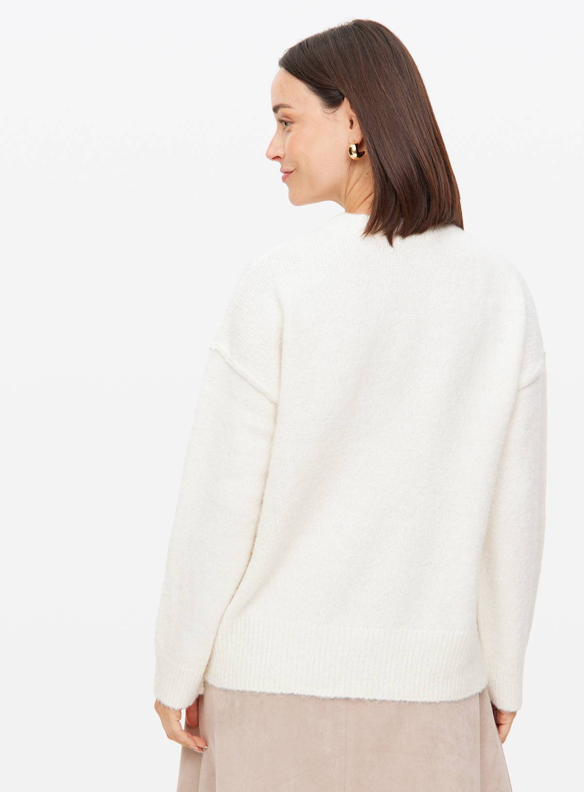 Cream Relaxed Crew Neck Jumper 16 - Image 4