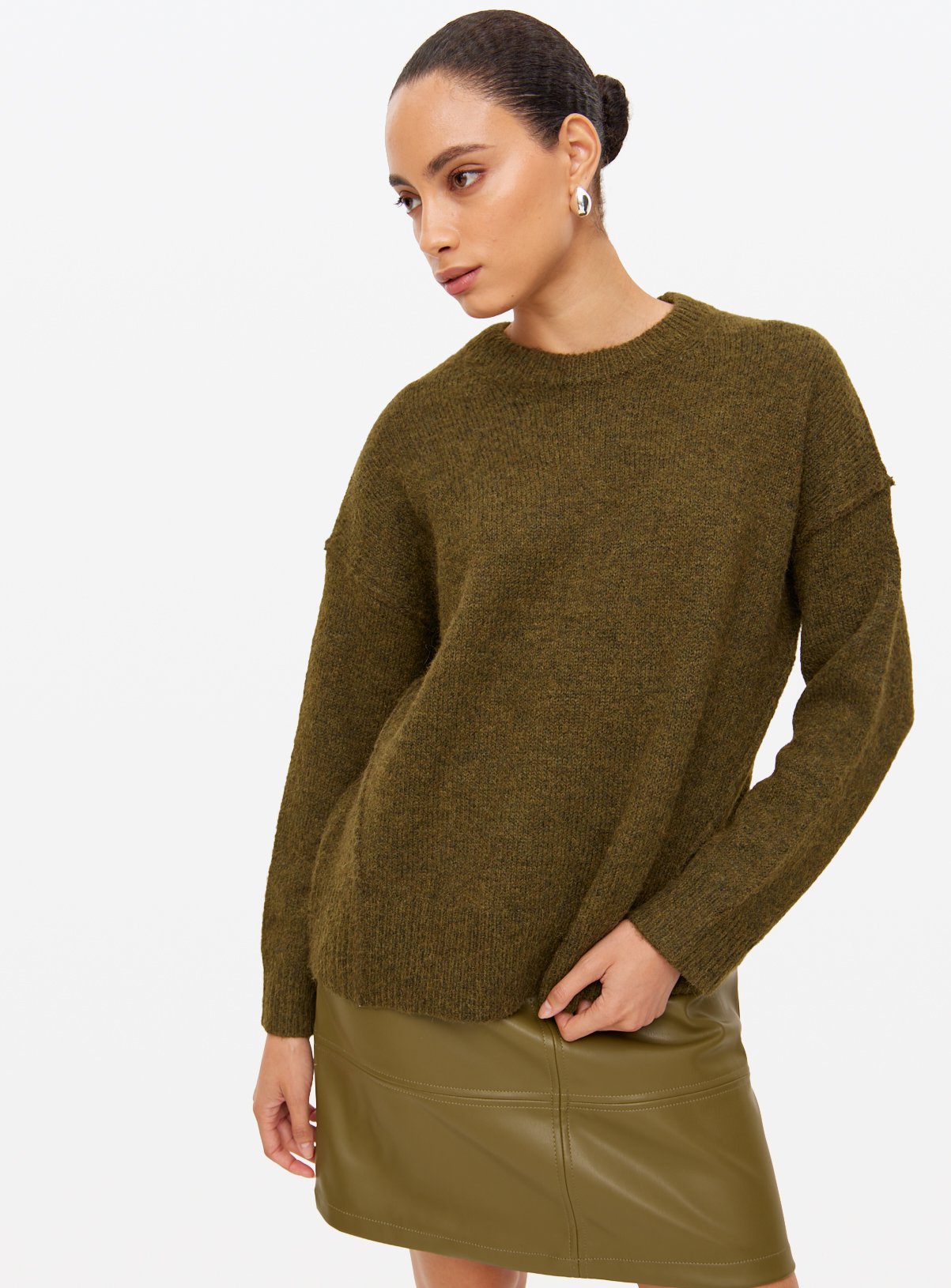 Green Relaxed Crew Neck Jumper 12 - Image 3 thumbnail