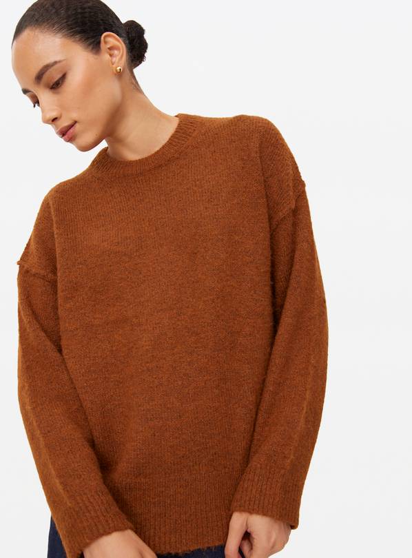 Tan Relaxed Crew Neck Jumper 16