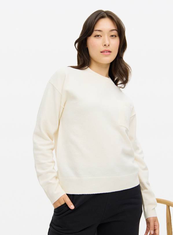Cream Soft Touch Pocket Jumper  16